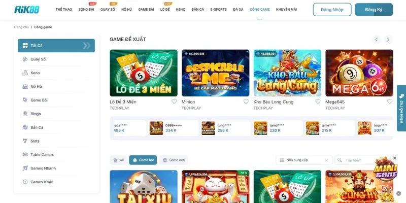 Thư viện game đa dạng